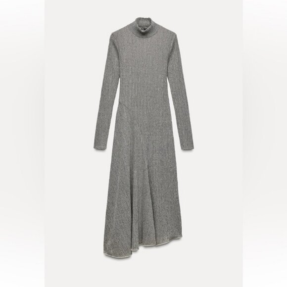 ZARA TEXTURED ASYMMETRIC DRESS - Picture 3 of 6